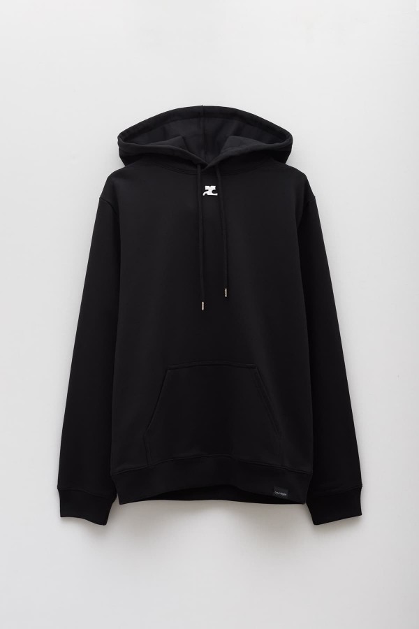 COURREGES BLACK FLEECE LOGO HOODIE IAMNUE