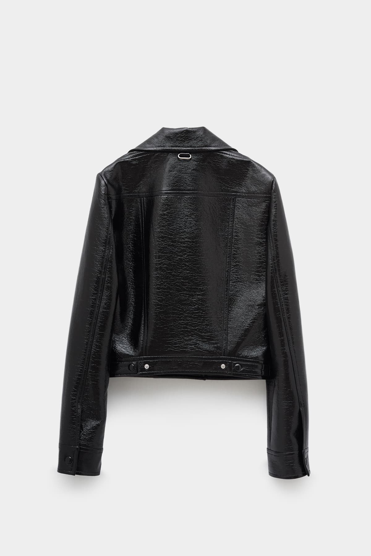 COURREGES BLACK VINYL TRUCKER JACKET IAMNUE