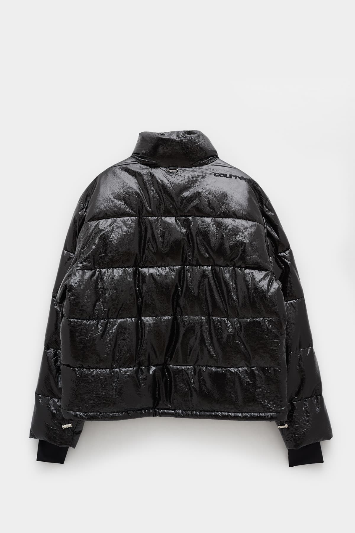 COURREGES BLACK VINYL PUFFER JACKET IAMNUE