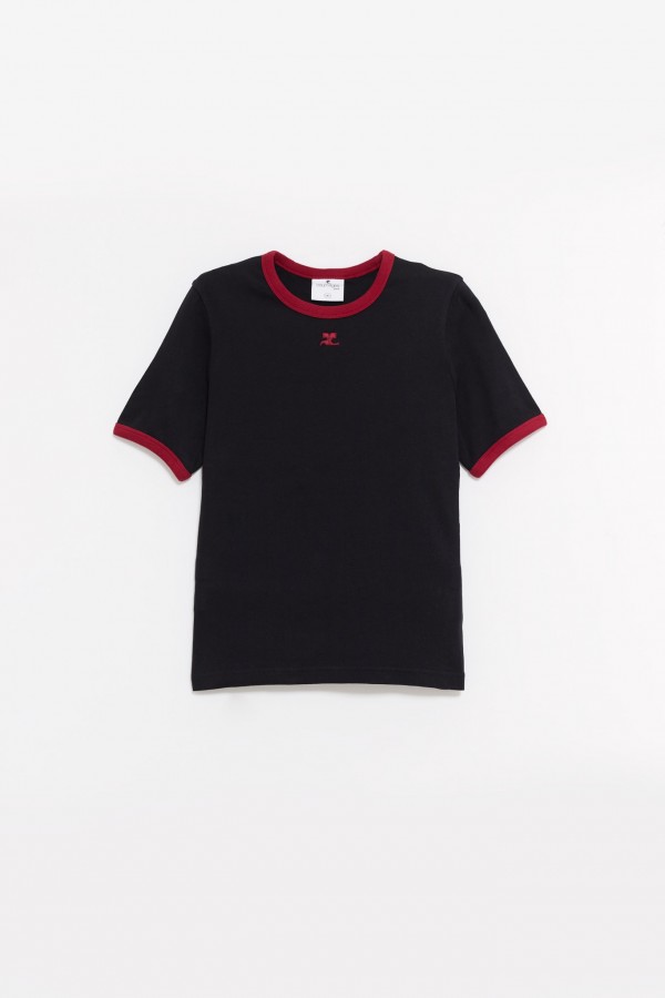 COURREGES BLACK RUBY CONTRAST T SHIRT