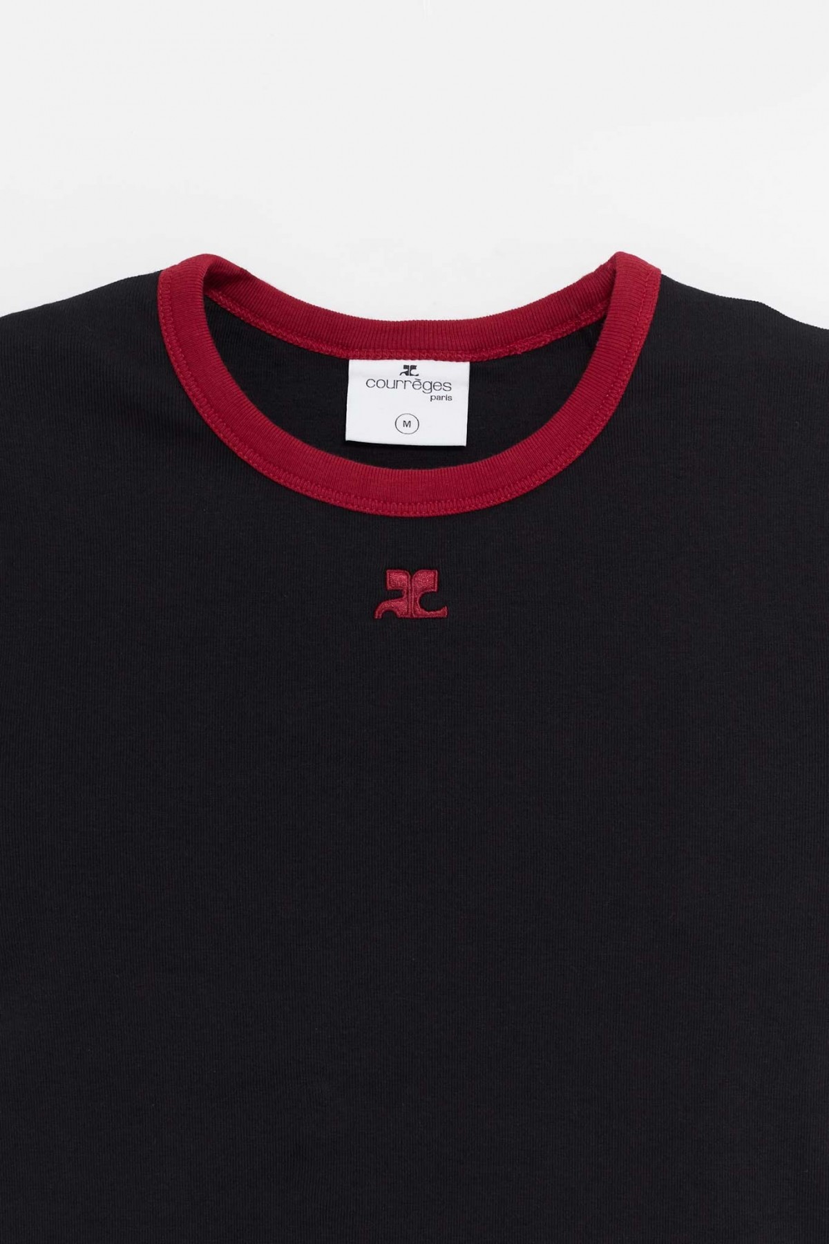 COURREGES BLACK RUBY CONTRAST T-SHIRT IAMNUE