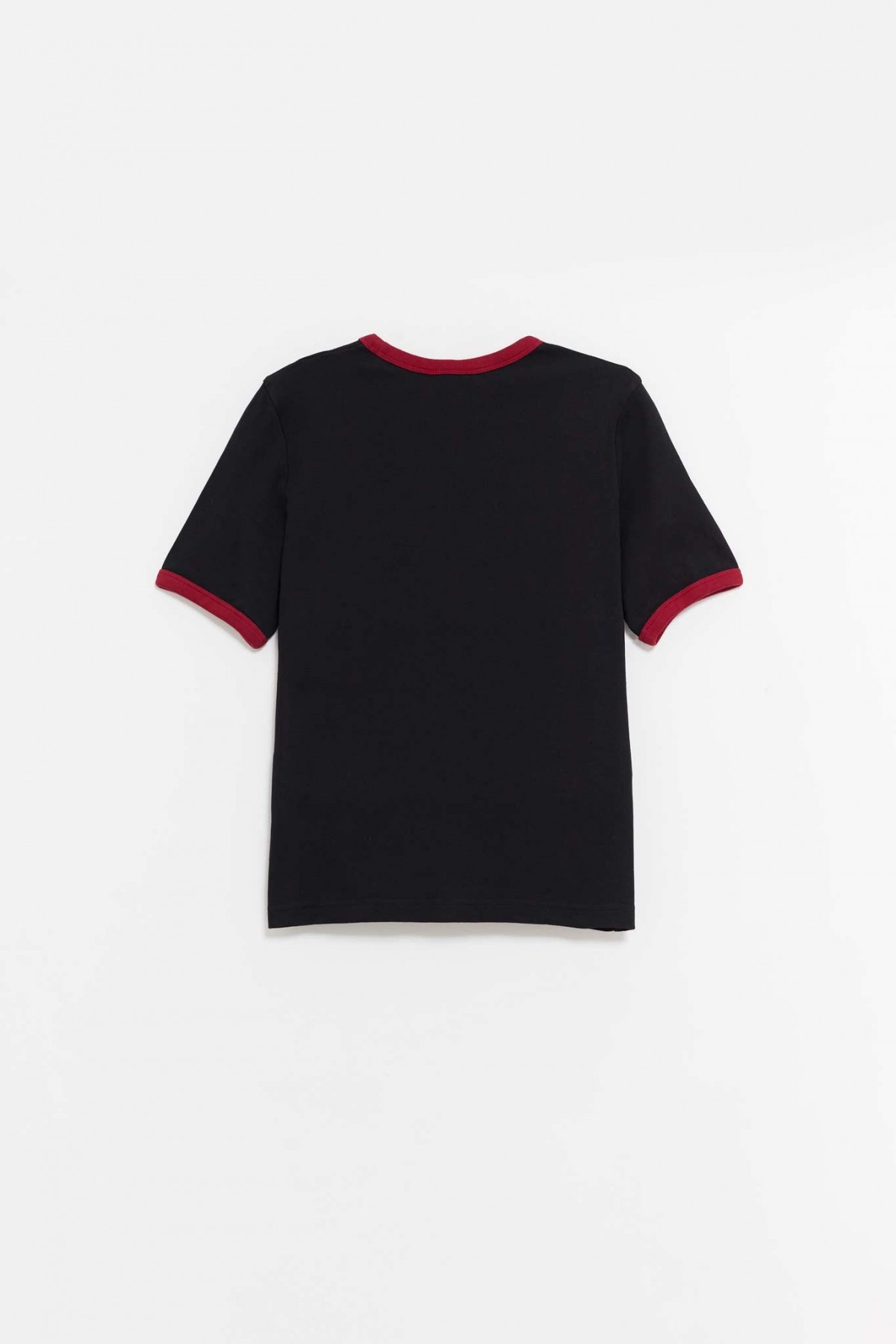 COURREGES BLACK RUBY CONTRAST T-SHIRT IAMNUE