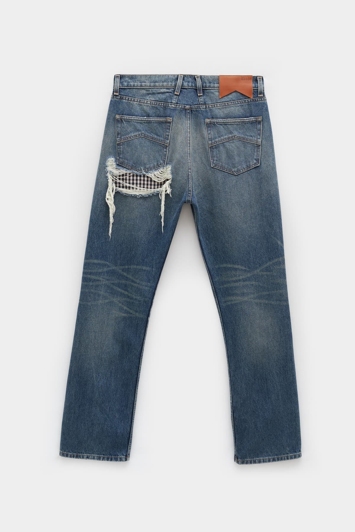 RHUDE INDIGO BOXER DENIM TROUSER IAMNUE