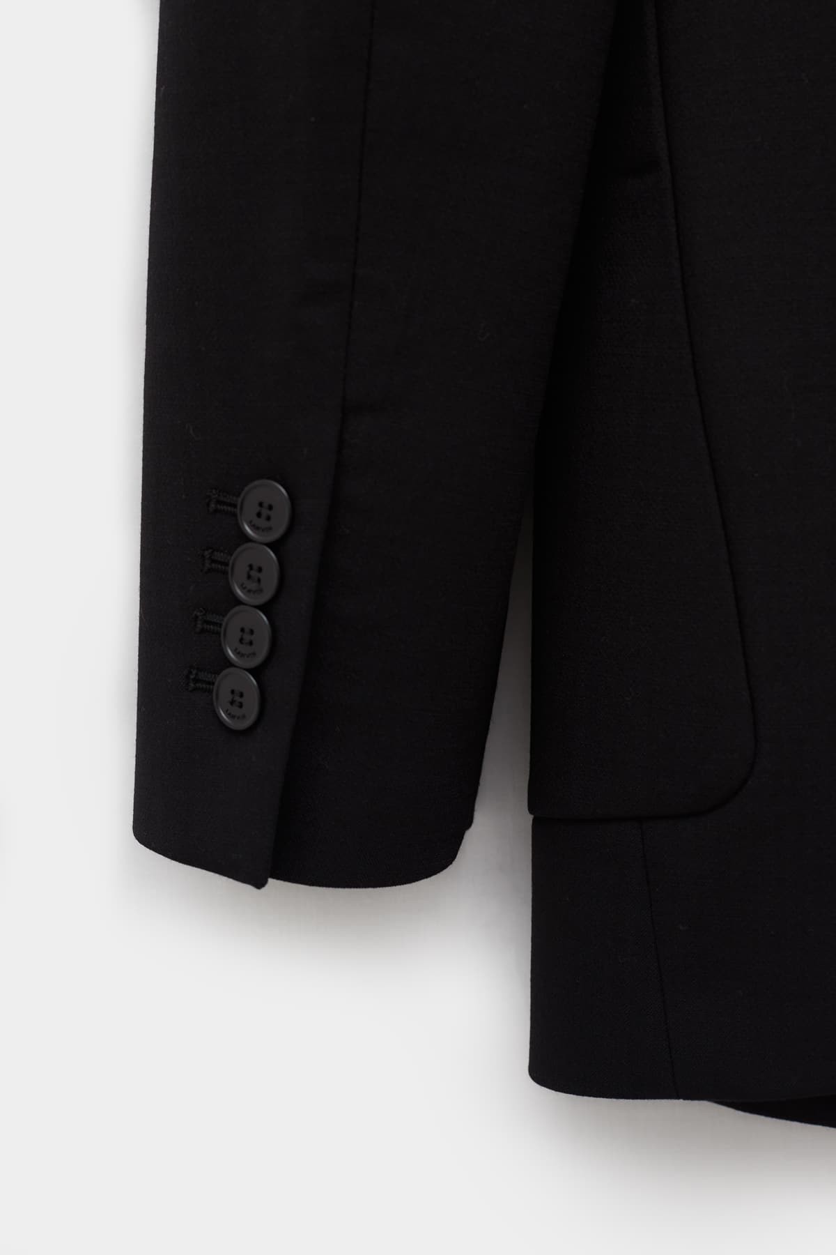 LANVIN BLACK WAISTED SINGLE BREASTED JACKET IAMNUE