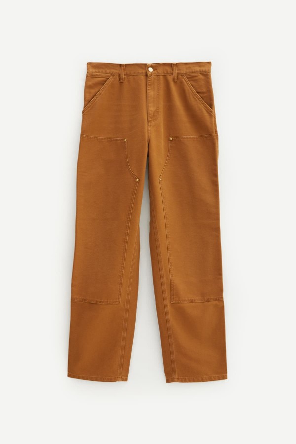 CARHARTT WIP DEEP H BROWN DOUBLE KNEE TROUSERS IAMNUE