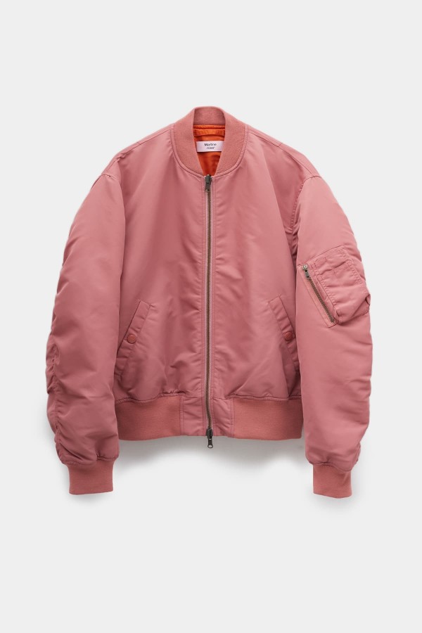 MARTINE ROSE DUSTY PINK CLASSIC BOMBER JACKET IAMNUE