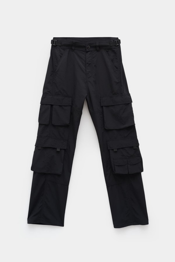 MARTINE ROSE BLACK TWIST SEAM CARGO TROUSER IAMNUE