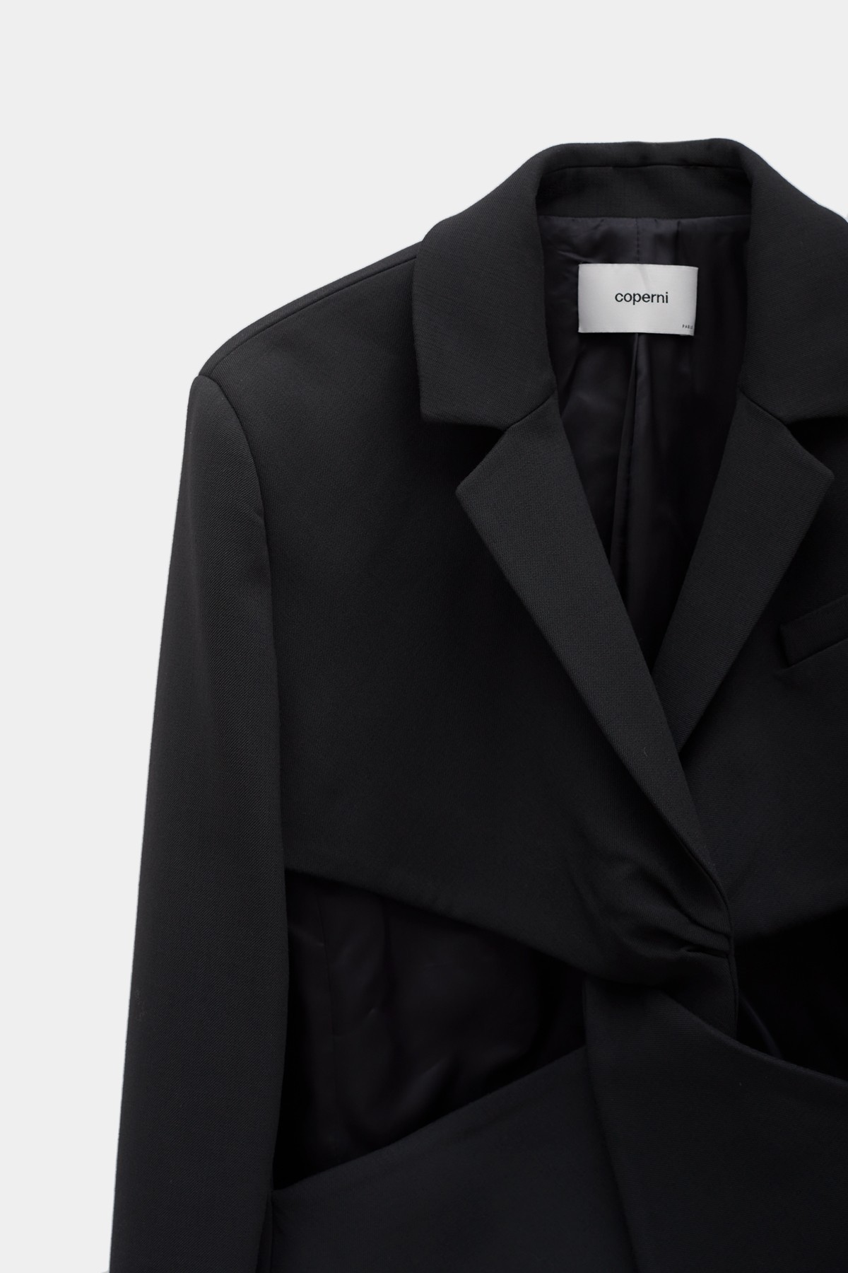 COPERNI BLACK TWISTED CUT OUT TAILORED JACKET IAMNUE