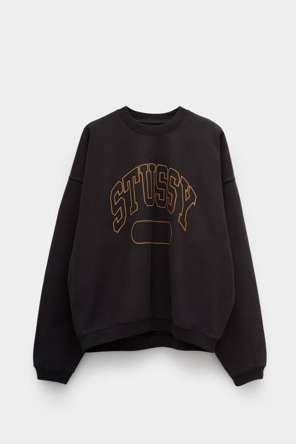 STUSSY BLACK VARSITY OVERSIZED SWEATSHIRT IAMNUE
