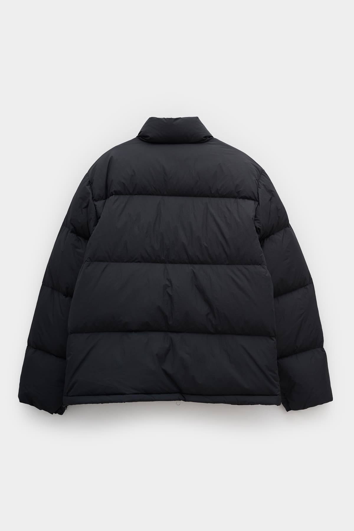 STUSSY BLACK NYLON DOWN PUFFER JACKET IAMNUE