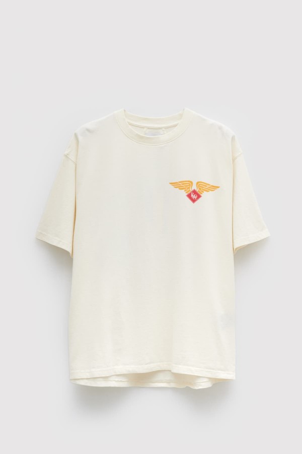 RHUDE VINTAGE WHITE RHUDE WORLDWIDE T-SHIRT IAMNUE