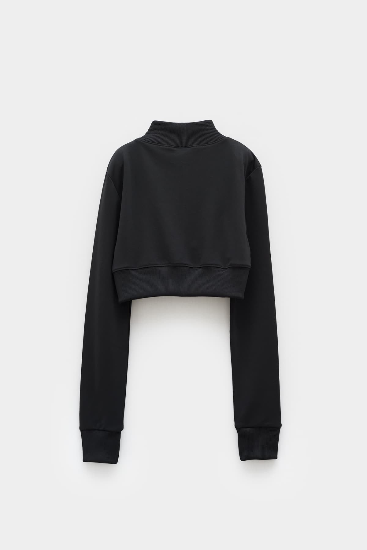 COURREGES BLACK MAXI RIB TRACKSUIT CROPPED JACKET IAMNUE