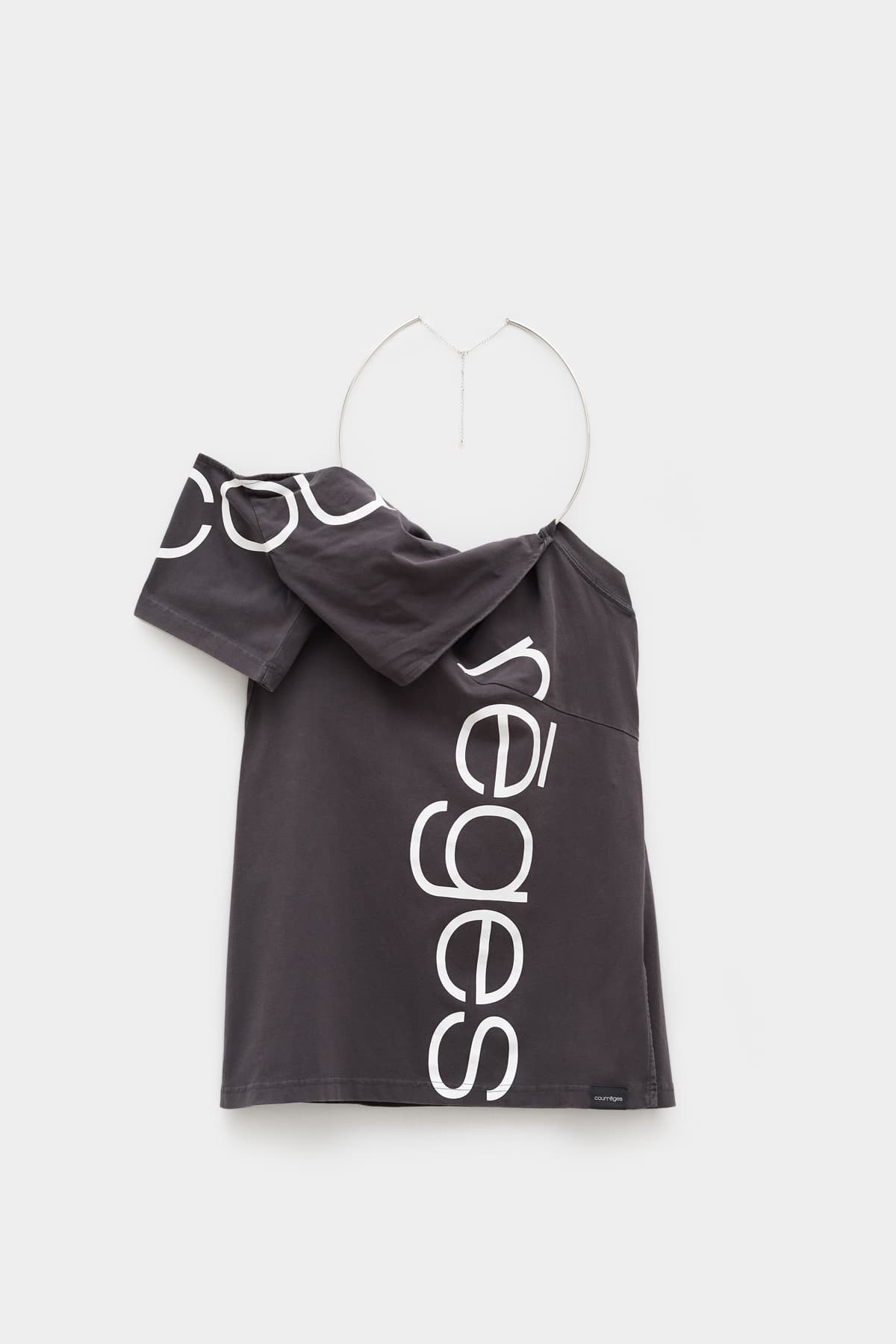 COURREGES STONEWASHED GREY NEW AGE PRINT TOP IAMNUE