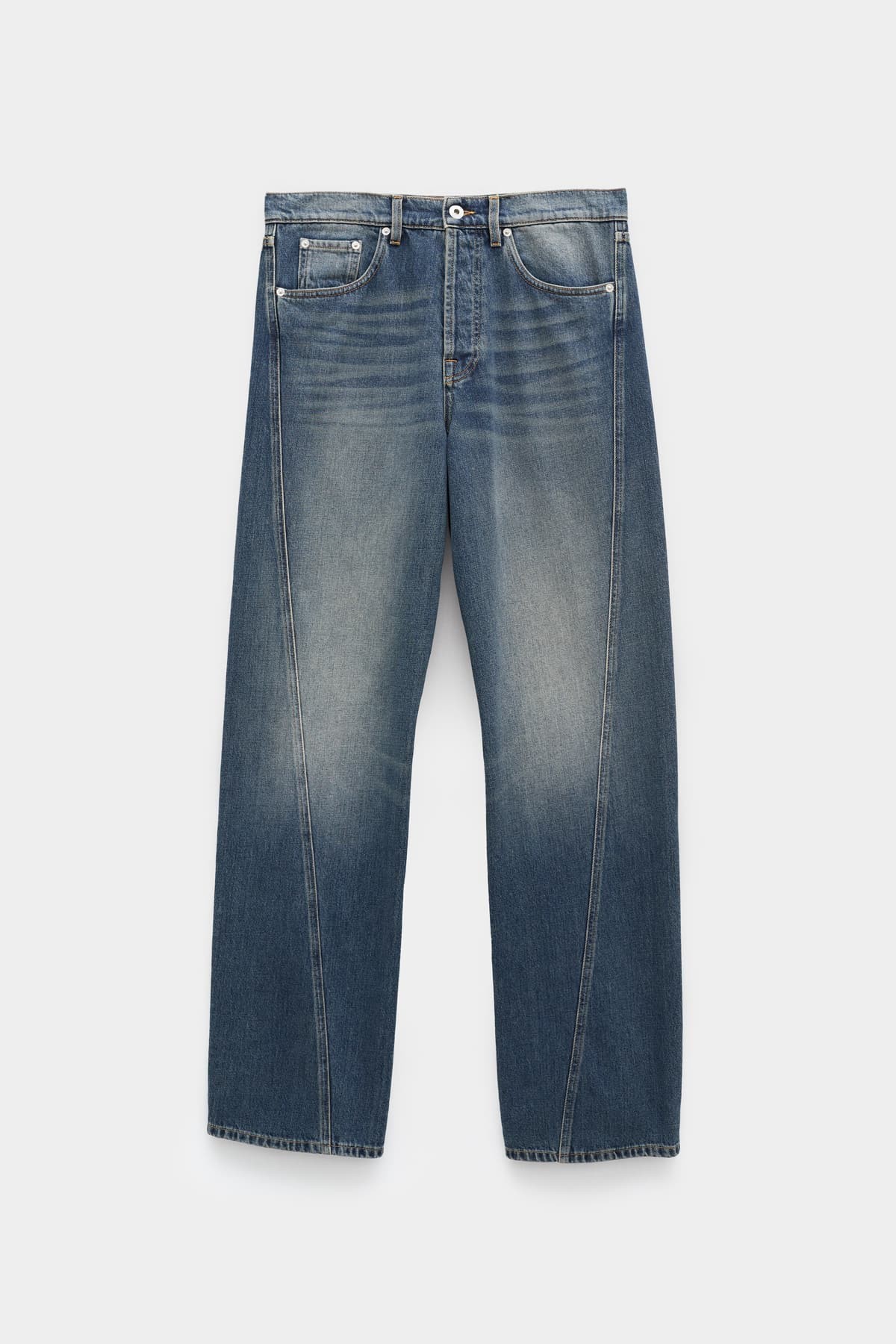 LANVIN LIGHT BLUE REGULAR TWISTED LEG TROUSERS IAMNUE