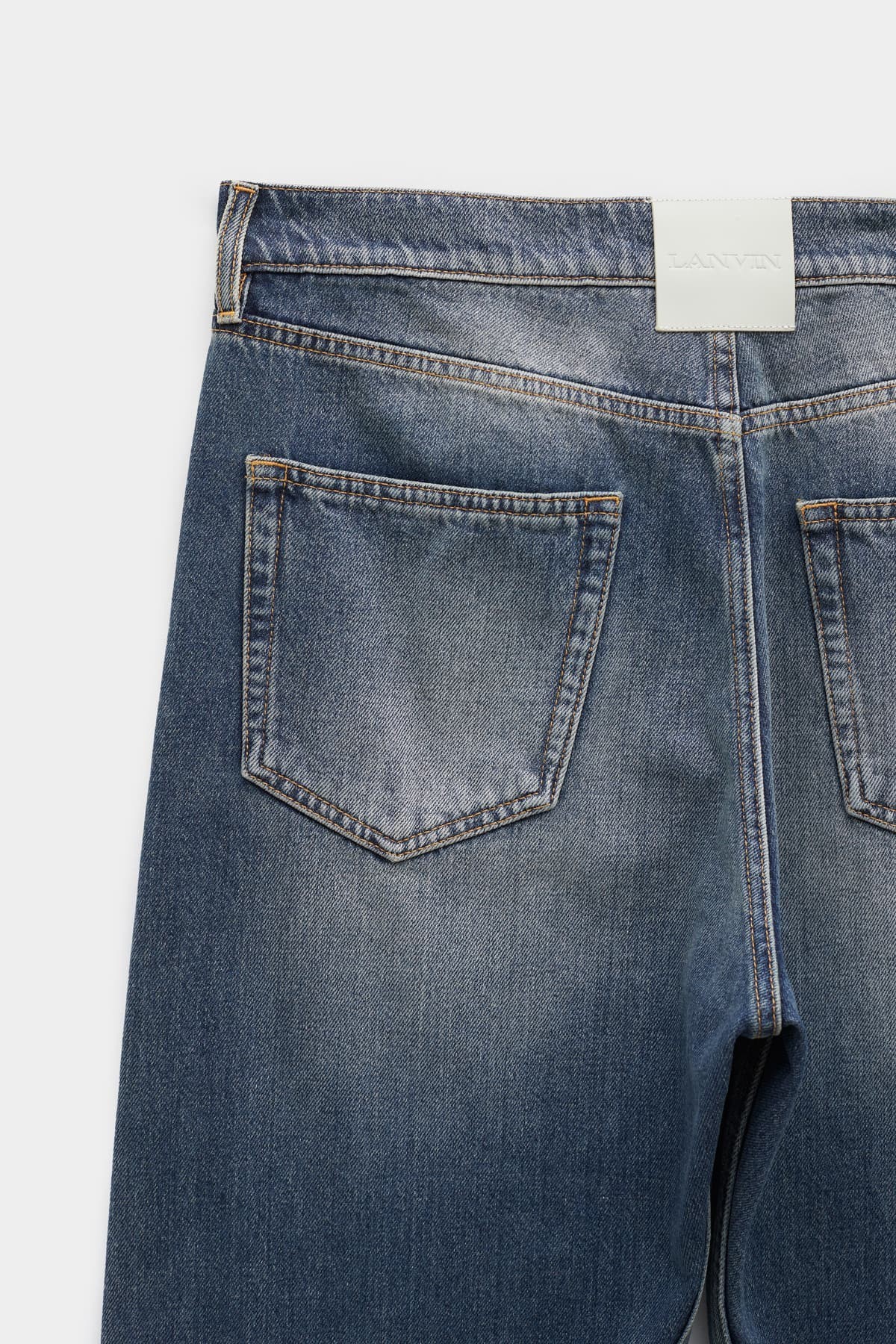 LANVIN LIGHT BLUE REGULAR TWISTED LEG TROUSERS IAMNUE