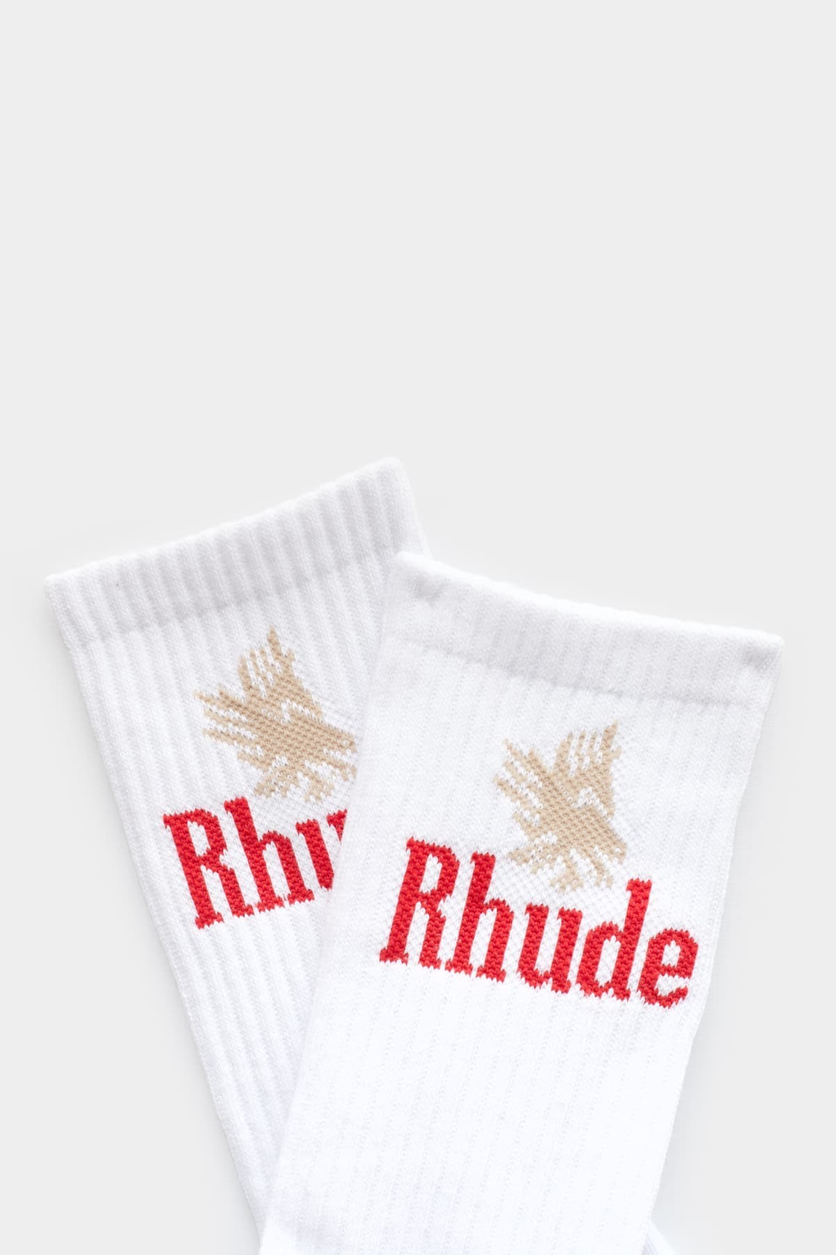 RHUDE WHITE RED EAGLES SOCK IAMNUE