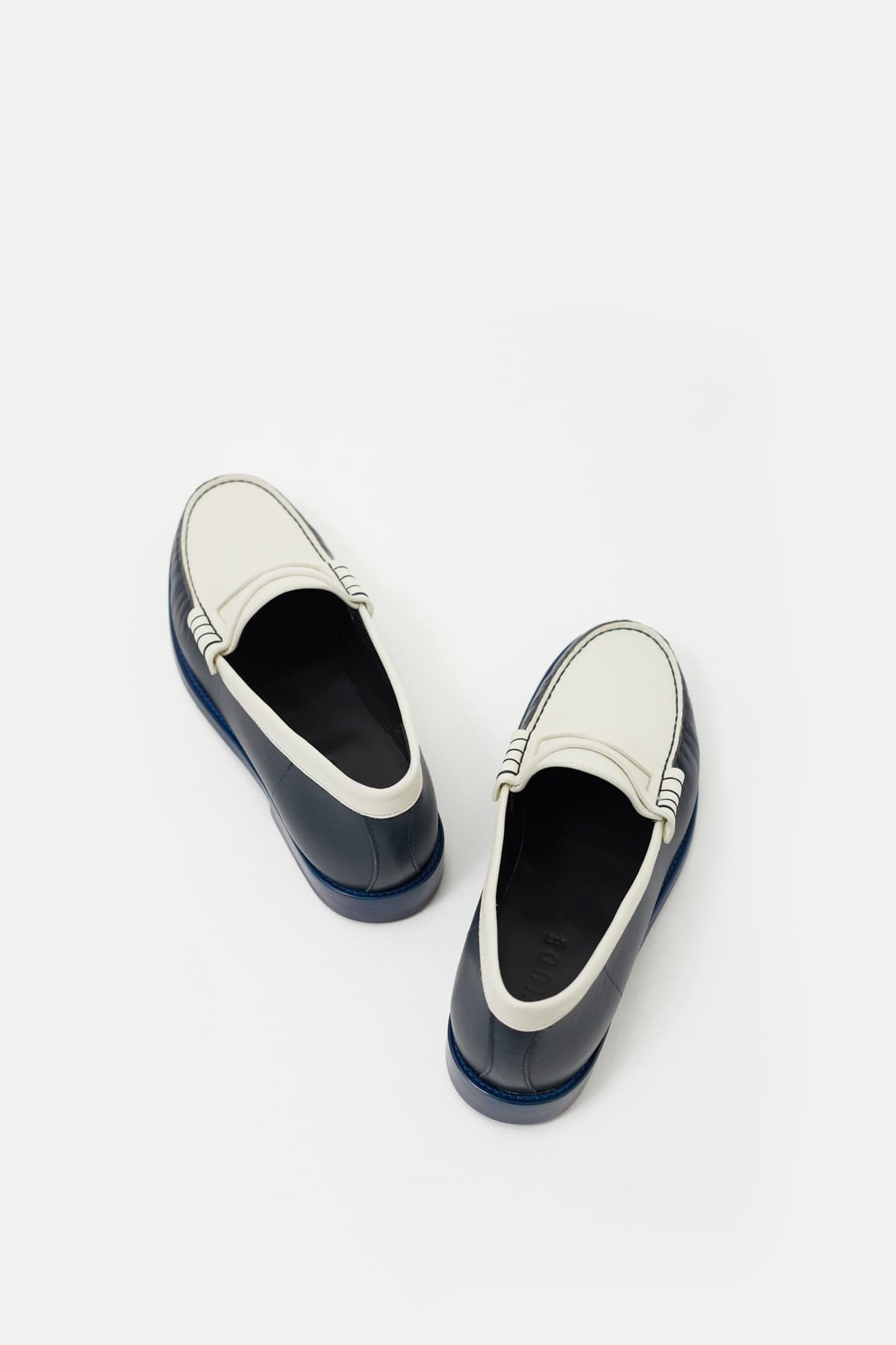 RHUDE NAVY WHITE SLIP ON LOAFER IAMNUE