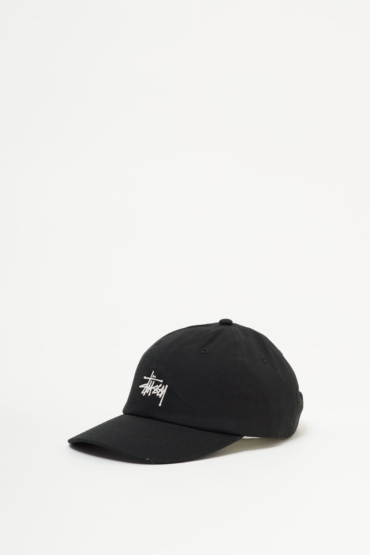 STUSSY BLACK BASIC STOCK LOW PRO CAP IAMNUE