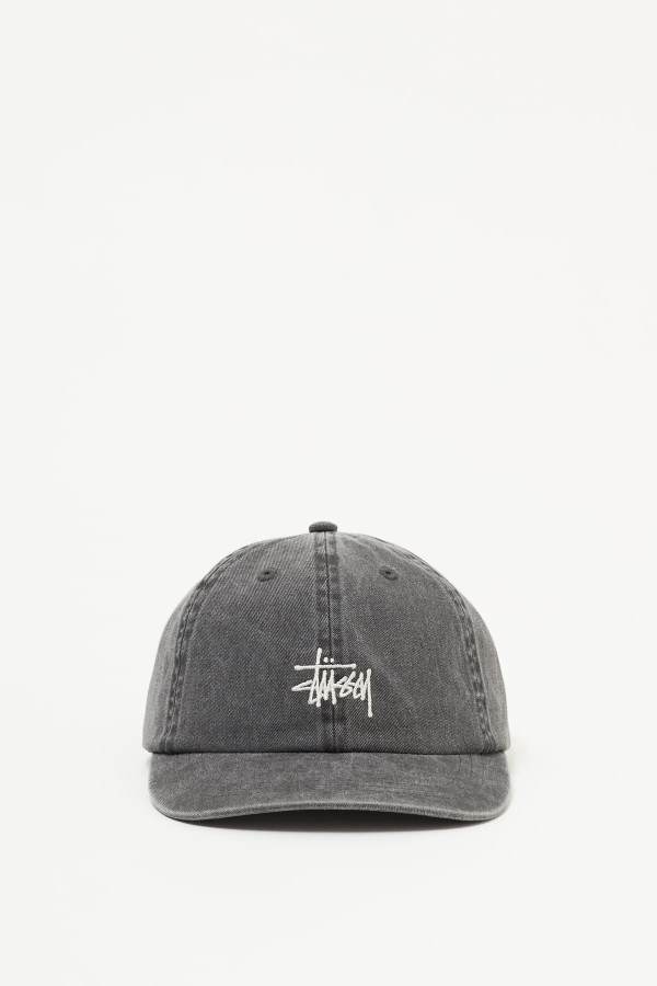 STUSSY CHARCOAL WASHED BASIC LOW PRO CAP IAMNUE