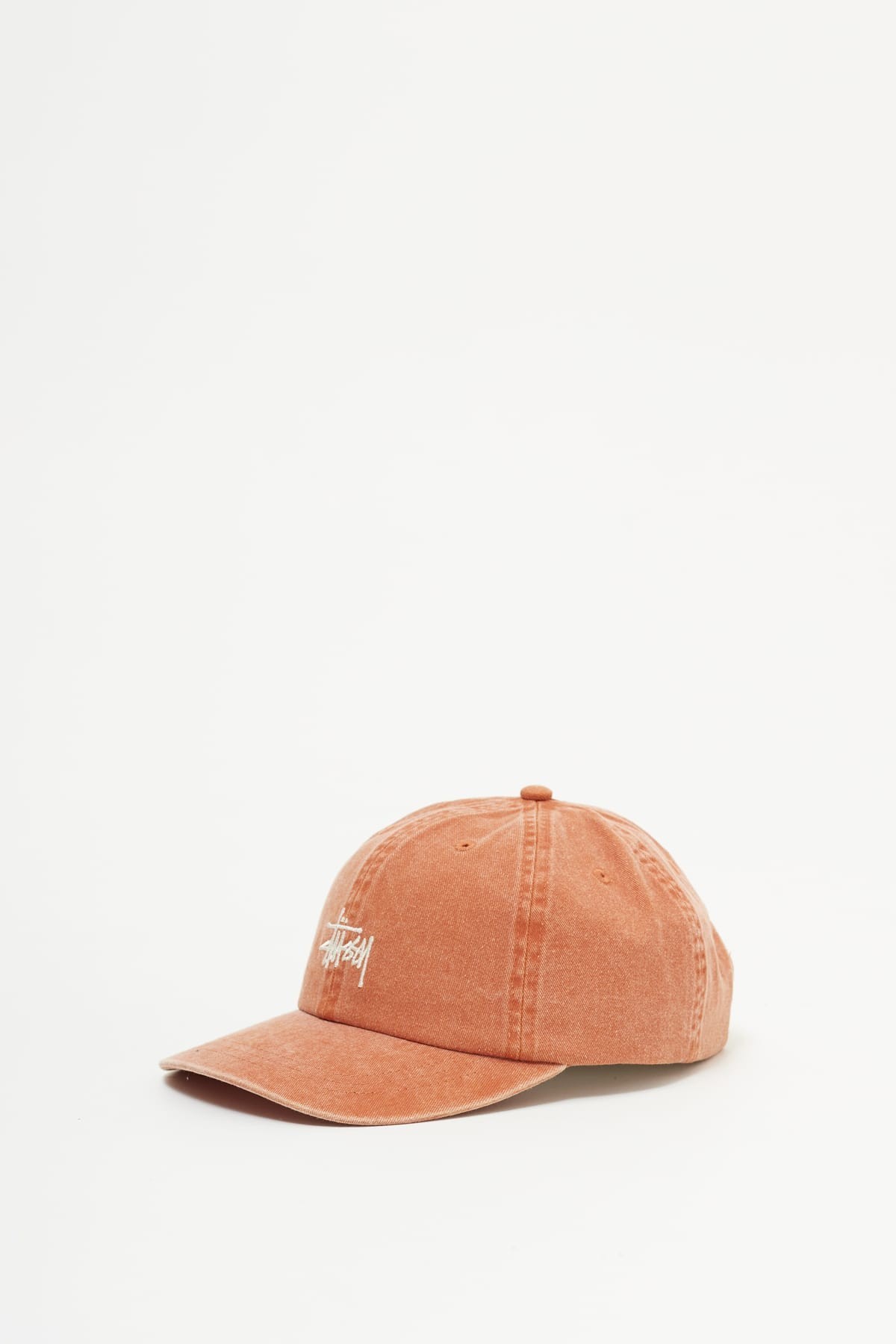STUSSY RUST RED WASHED BASIC LOW PRO CAP IAMNUE