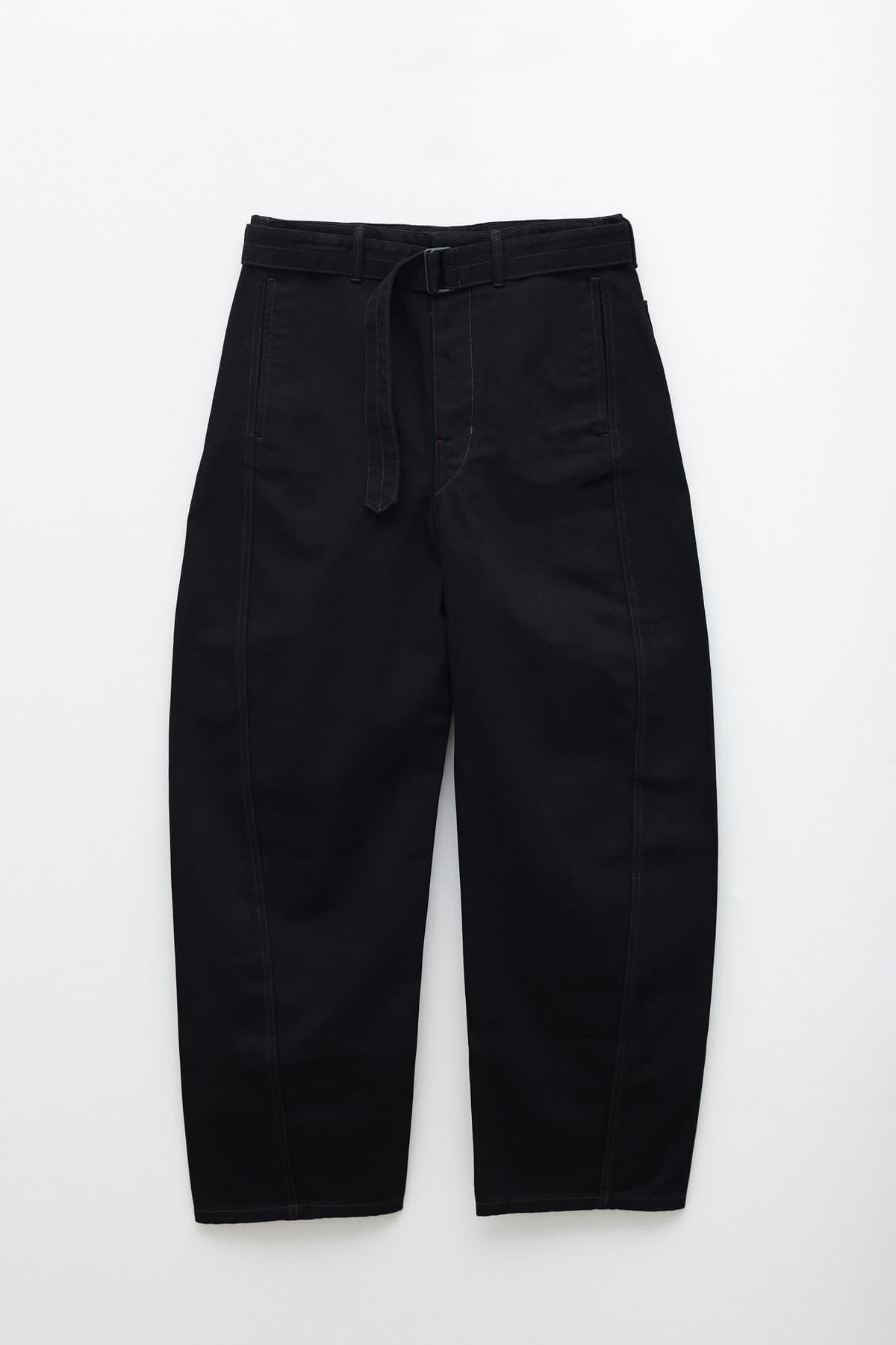LEMAIRE BLACK TWISTED BELTED PANTS IAMNUE