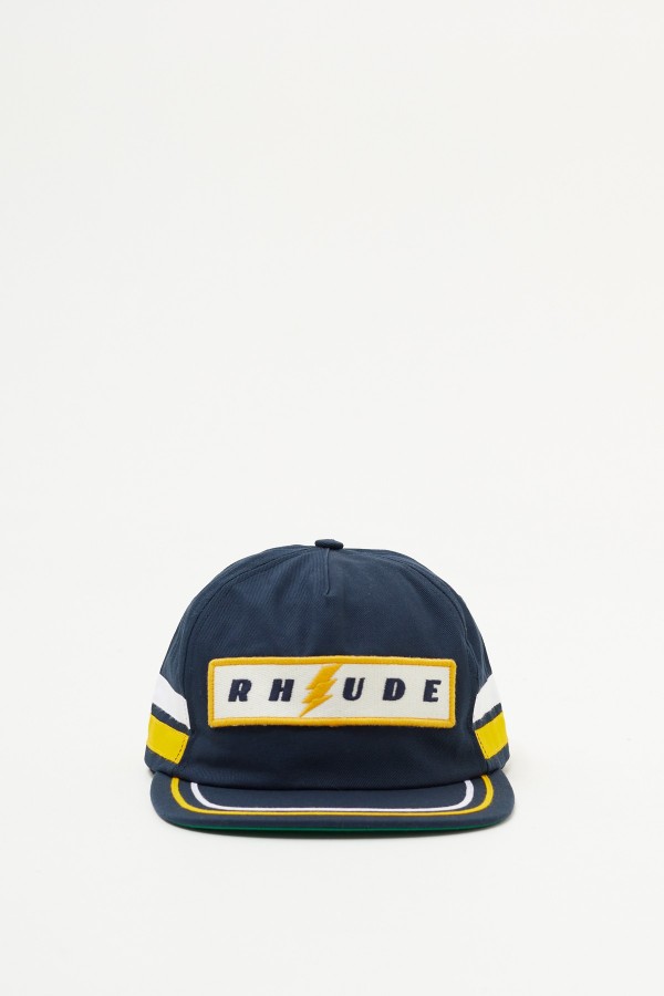 RHUDE NAVY LIGHTING PANEL HAT IAMNUE