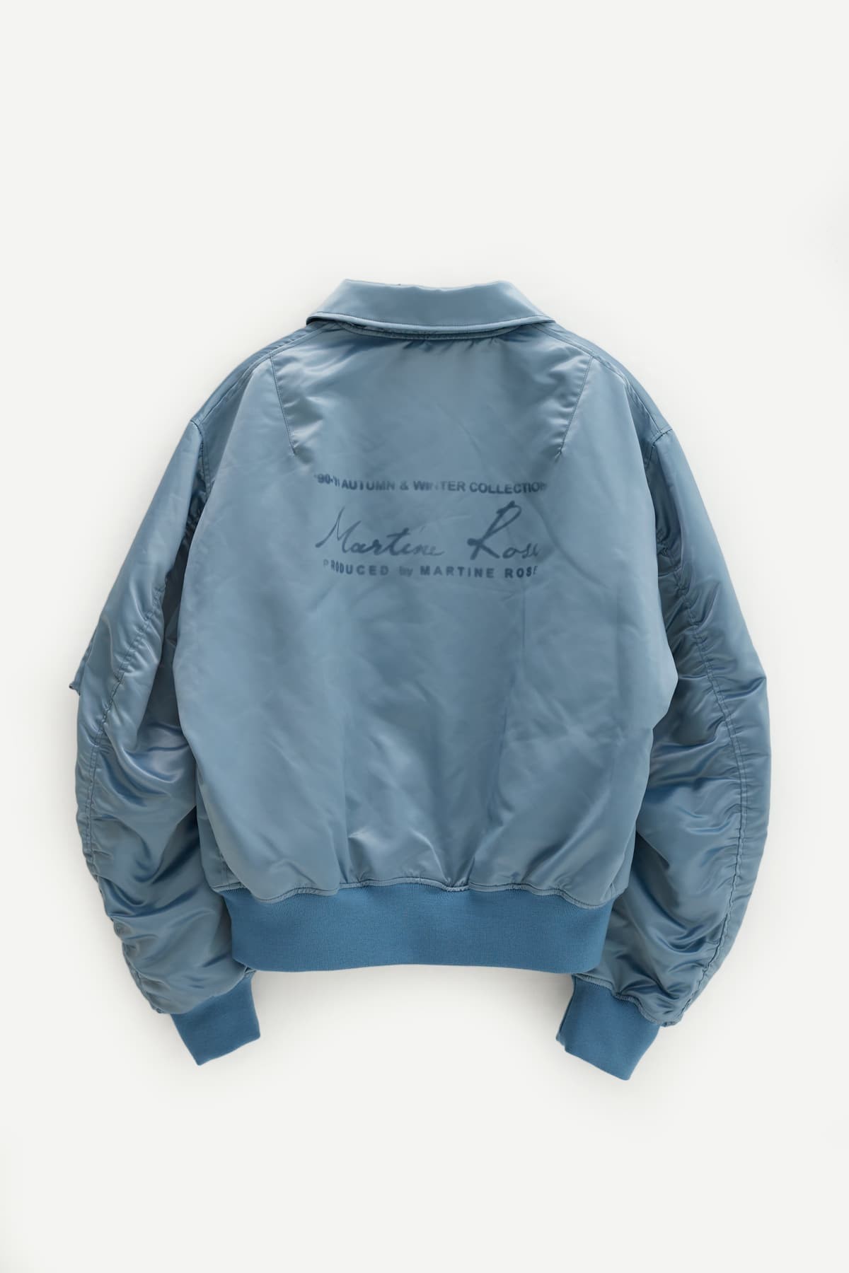 MARTINE ROSE PETROL COLLARED BOMBER JACKET IAMNUE