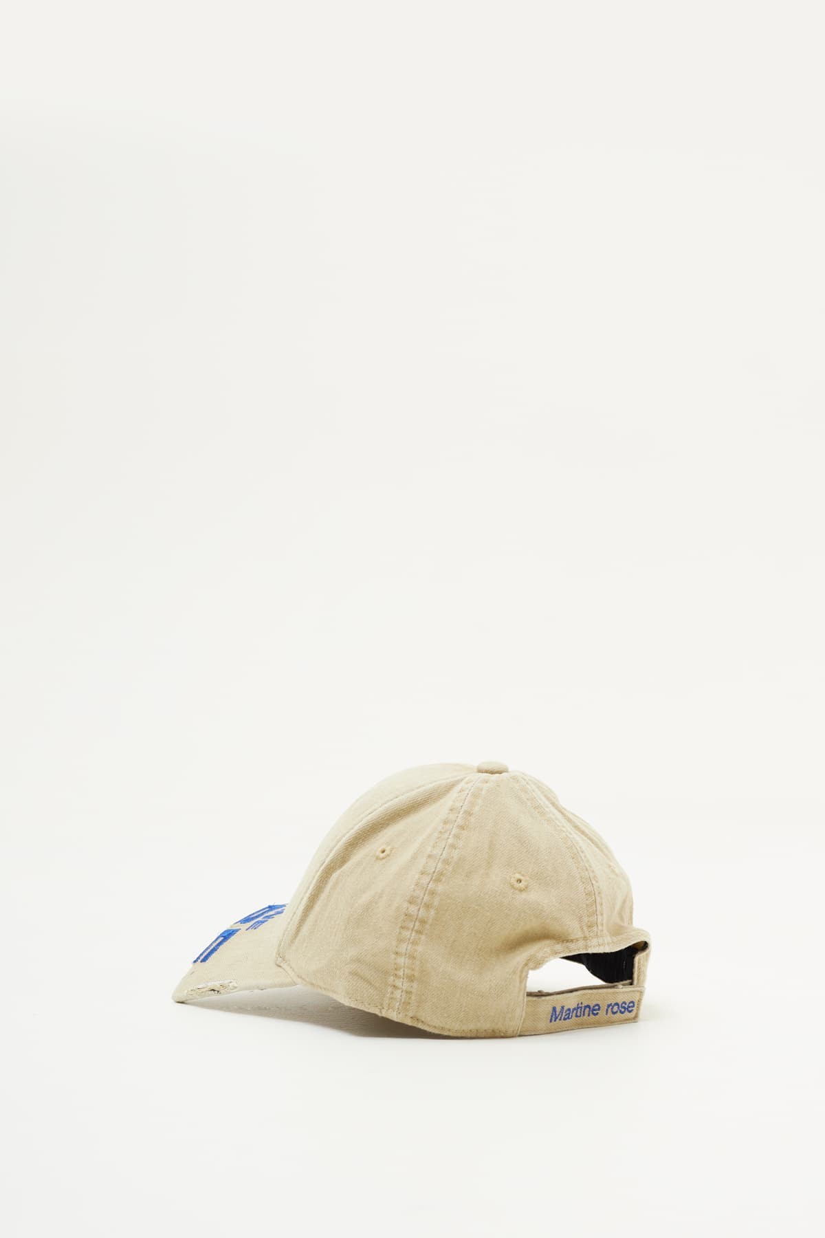 MARTINE ROSE CREAM CUT PEAK CAP | IAMNUE