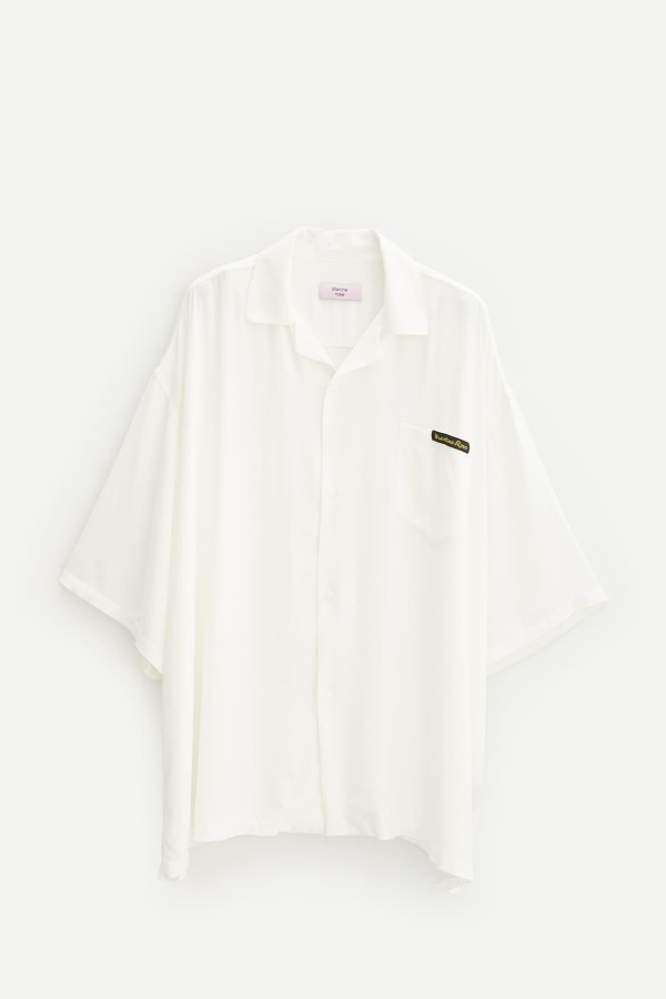 MARTINE ROSE WHITE BOXY HAWAIIAN SHIRT IAMNUE