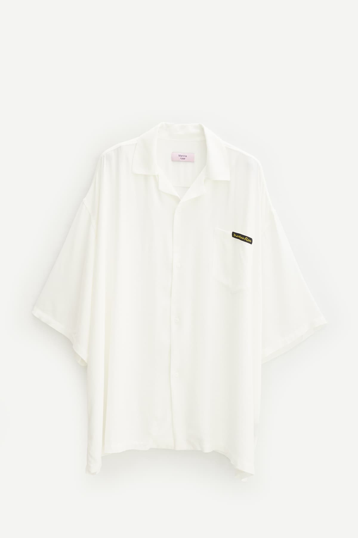 MARTINE ROSE WHITE BOXY HAWAIIAN SHIRT IAMNUE