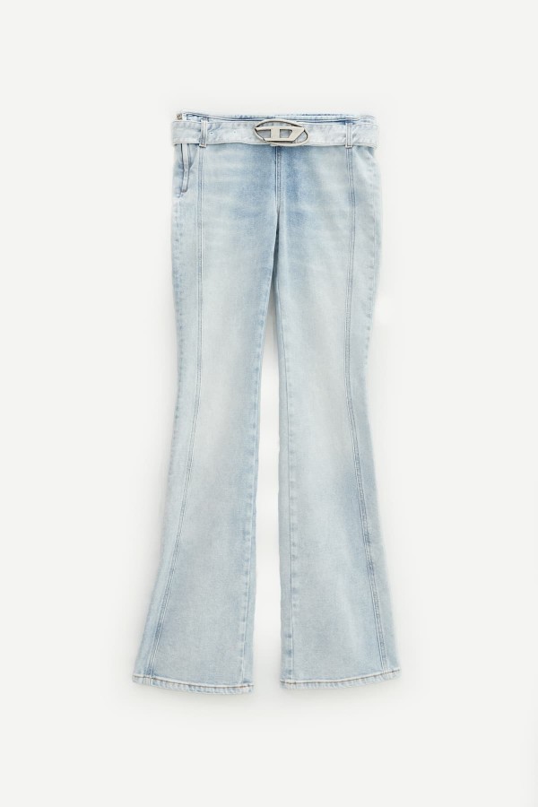 DIESEL LIGHT BLUE D-EBBYBELT-S DENIM TROUSER IAMNUE