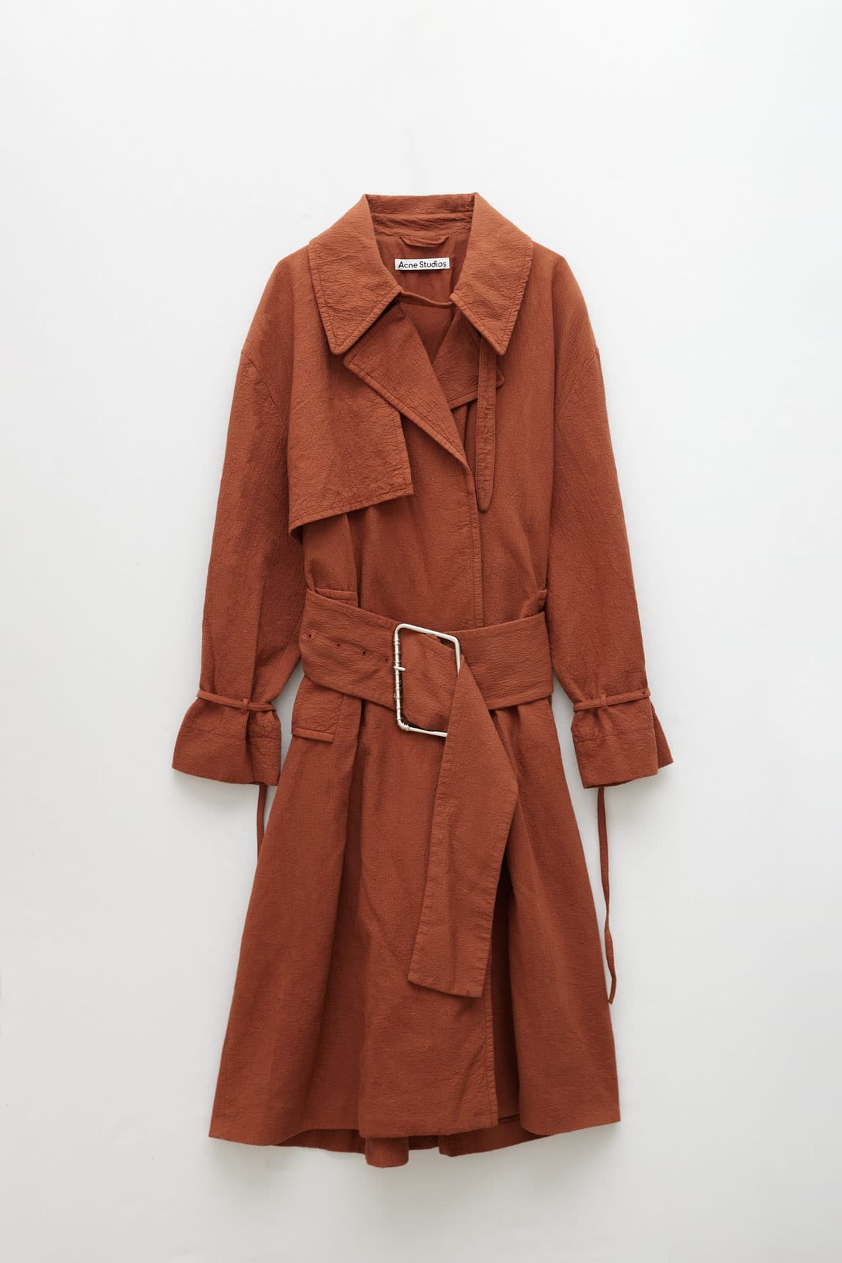 ACNE STUDIOS WALNUT BROWN BELTED TRENCH COAT IAMNUE