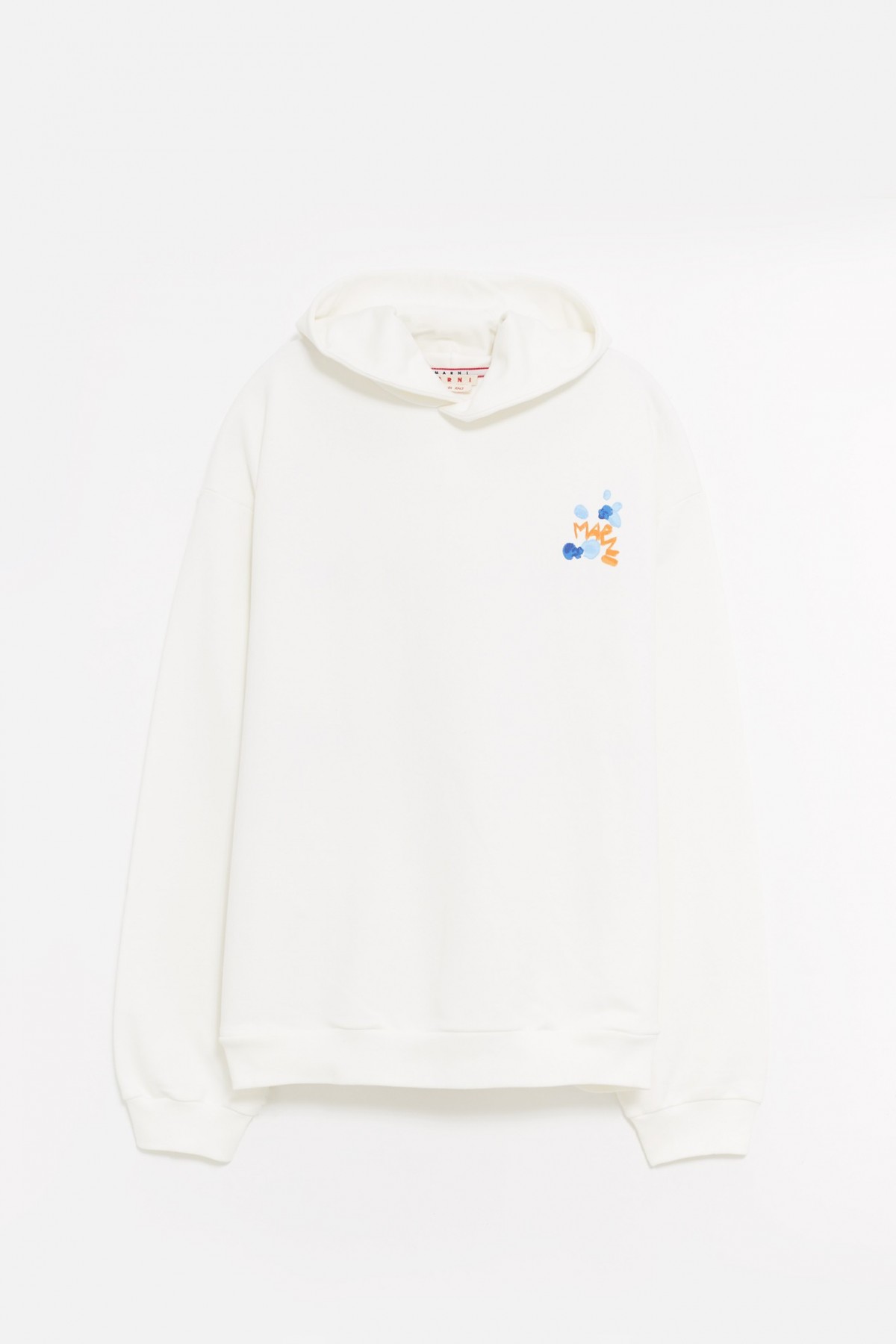 MARNI WHITE DRIPPING FLORAL HOODIE SWEATSHIRT IAMNUE