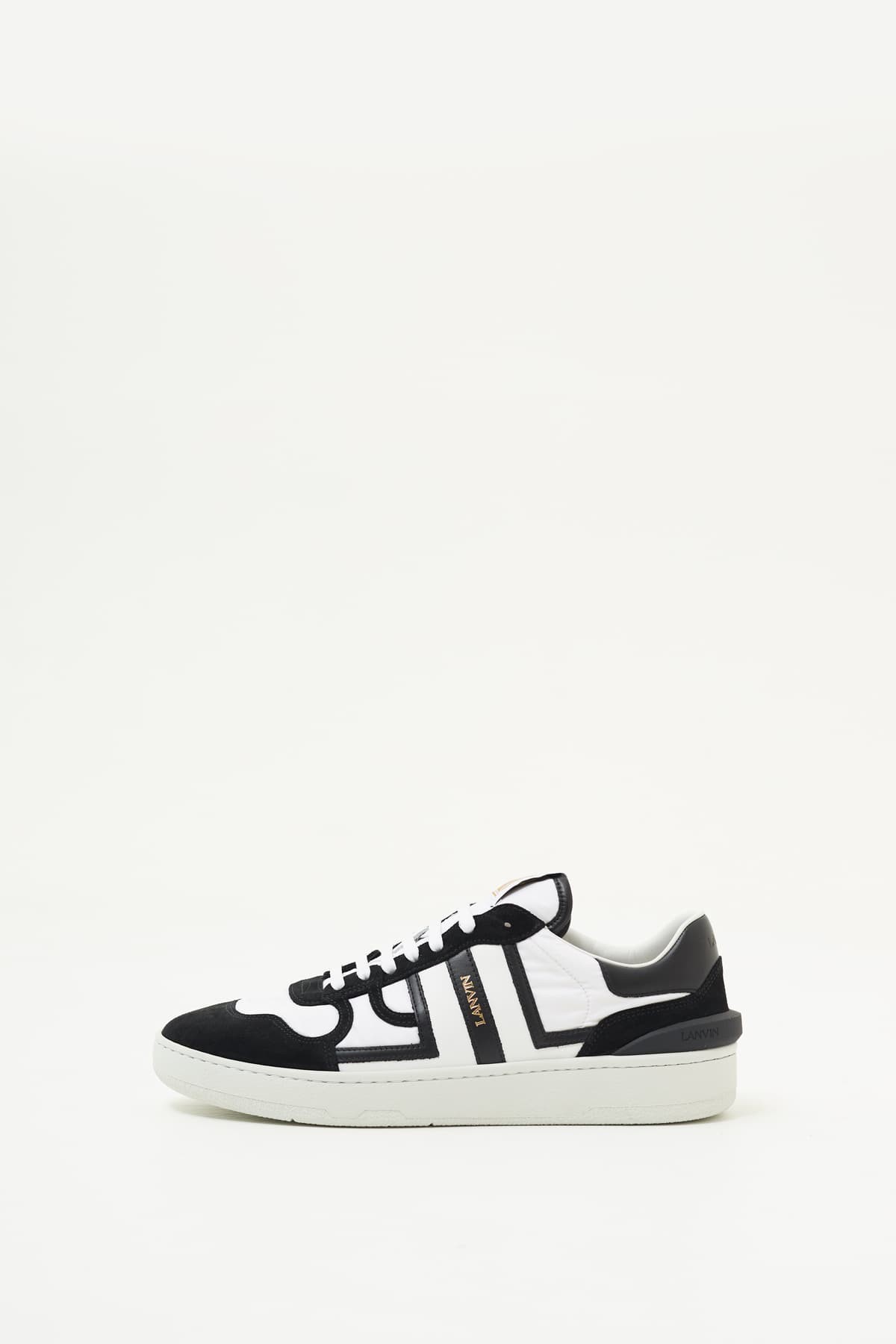 LANVIN OPTIC WHITE BLACK CLAY SNEAKERS IAMNUE