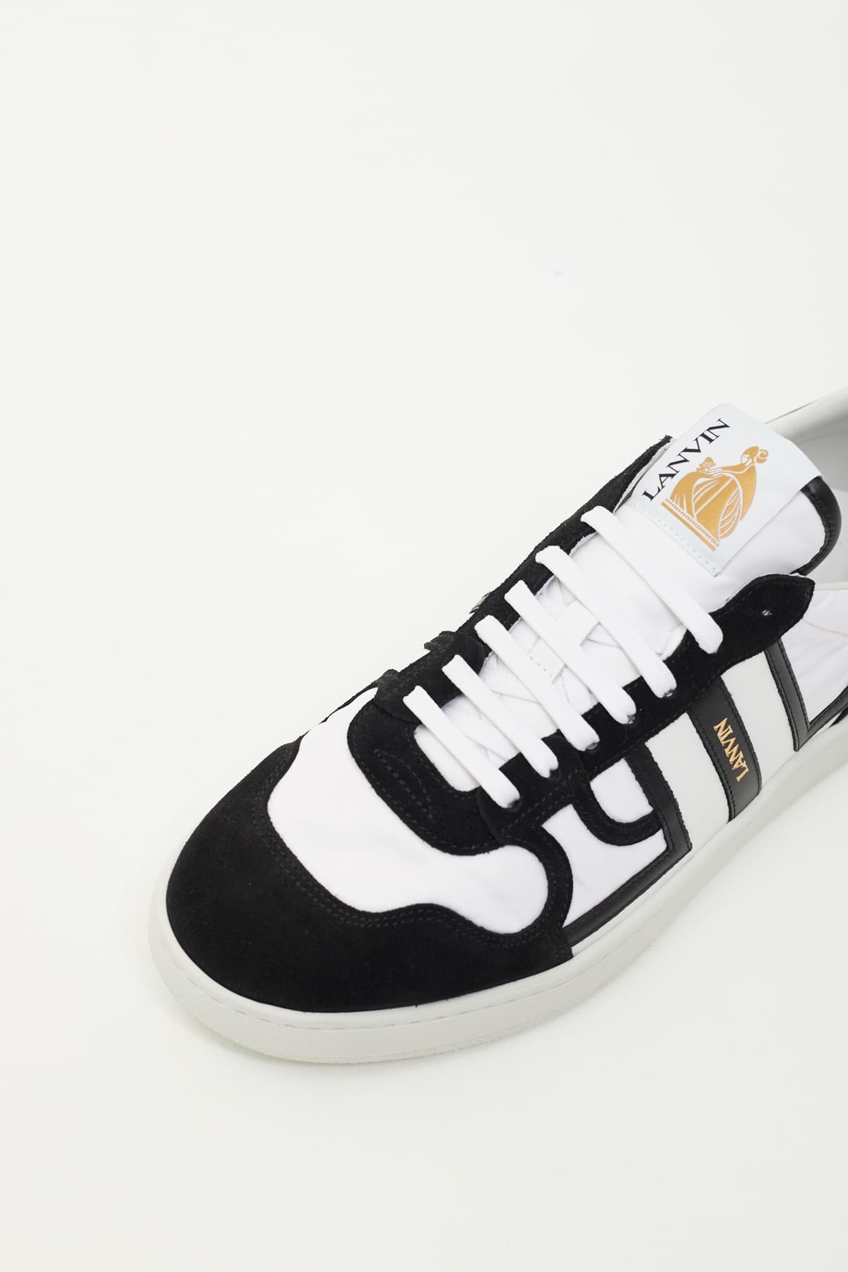 LANVIN OPTIC WHITE BLACK CLAY SNEAKERS IAMNUE