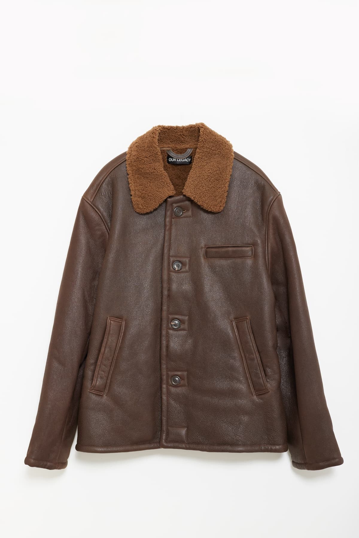 OUR LEGACY RUSTIC BROWN GRAIN ALASKA LEATHER JACKET IAMNUE