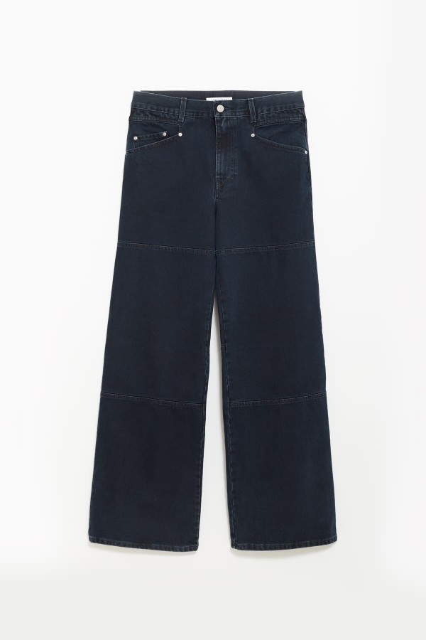 SUNFLOWER BLUE BLACK FLARE WORK TROUSER IAMNUE