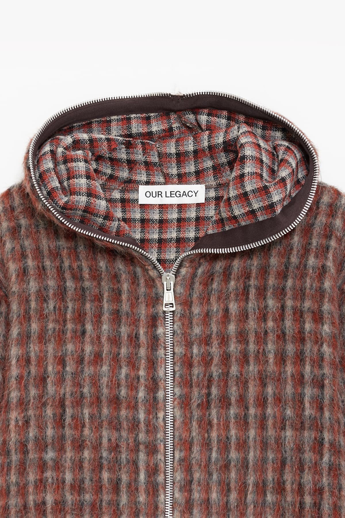 OUR LEGACY BOSTON CHECK FULL ZIP HOOD JACKET | IAMNUE