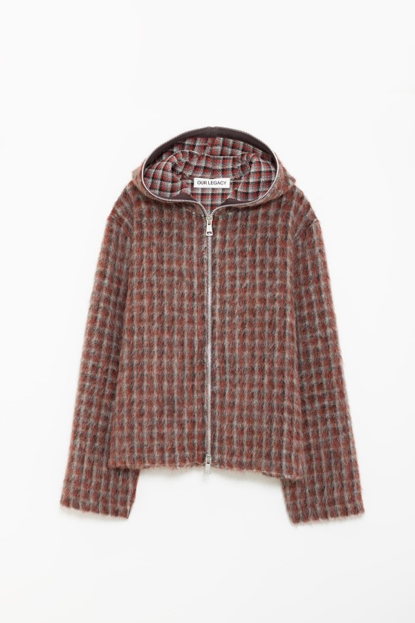 OUR LEGACY BOSTON CHECK FULL ZIP HOOD JACKET IAMNUE