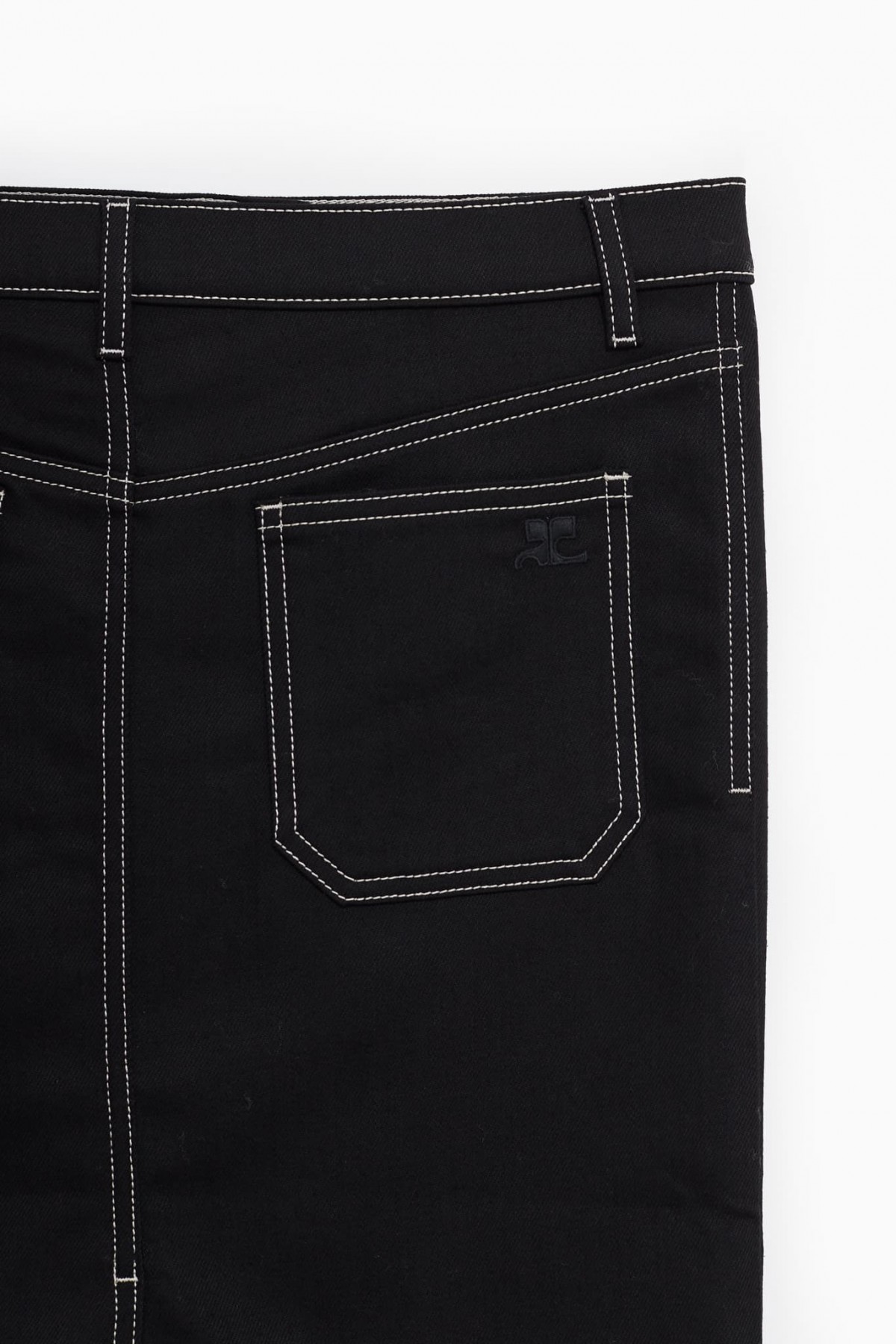 COURREGES BLACK 2-POCKET DENIM SKIRT IAMNUE