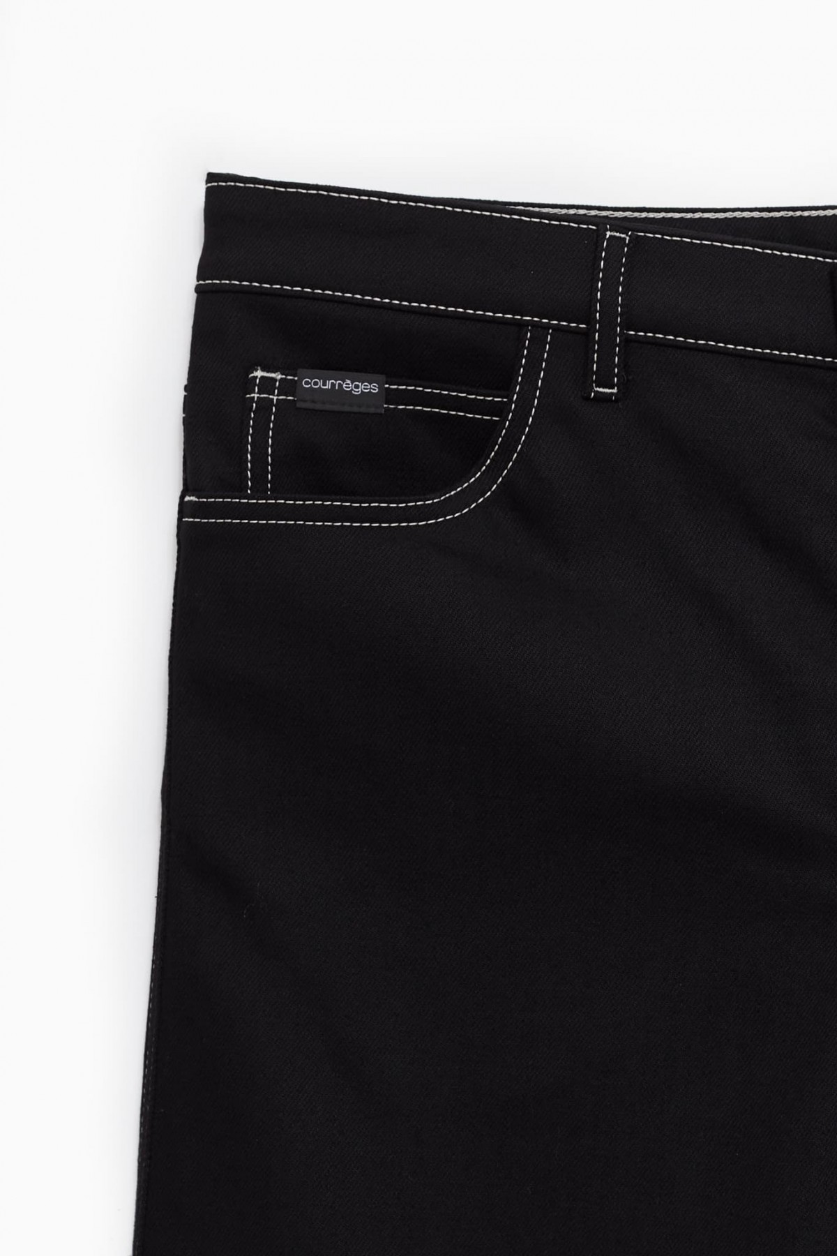 COURREGES BLACK HAMMER DENIM BAGGY PANTS IAMNUE