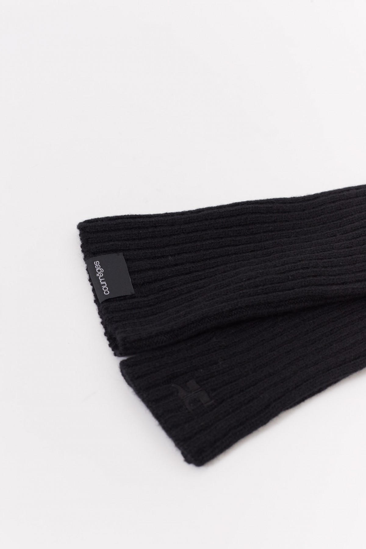 COURREGES AC RIBBED LAMBSWOOL MITTENS IAMNUE