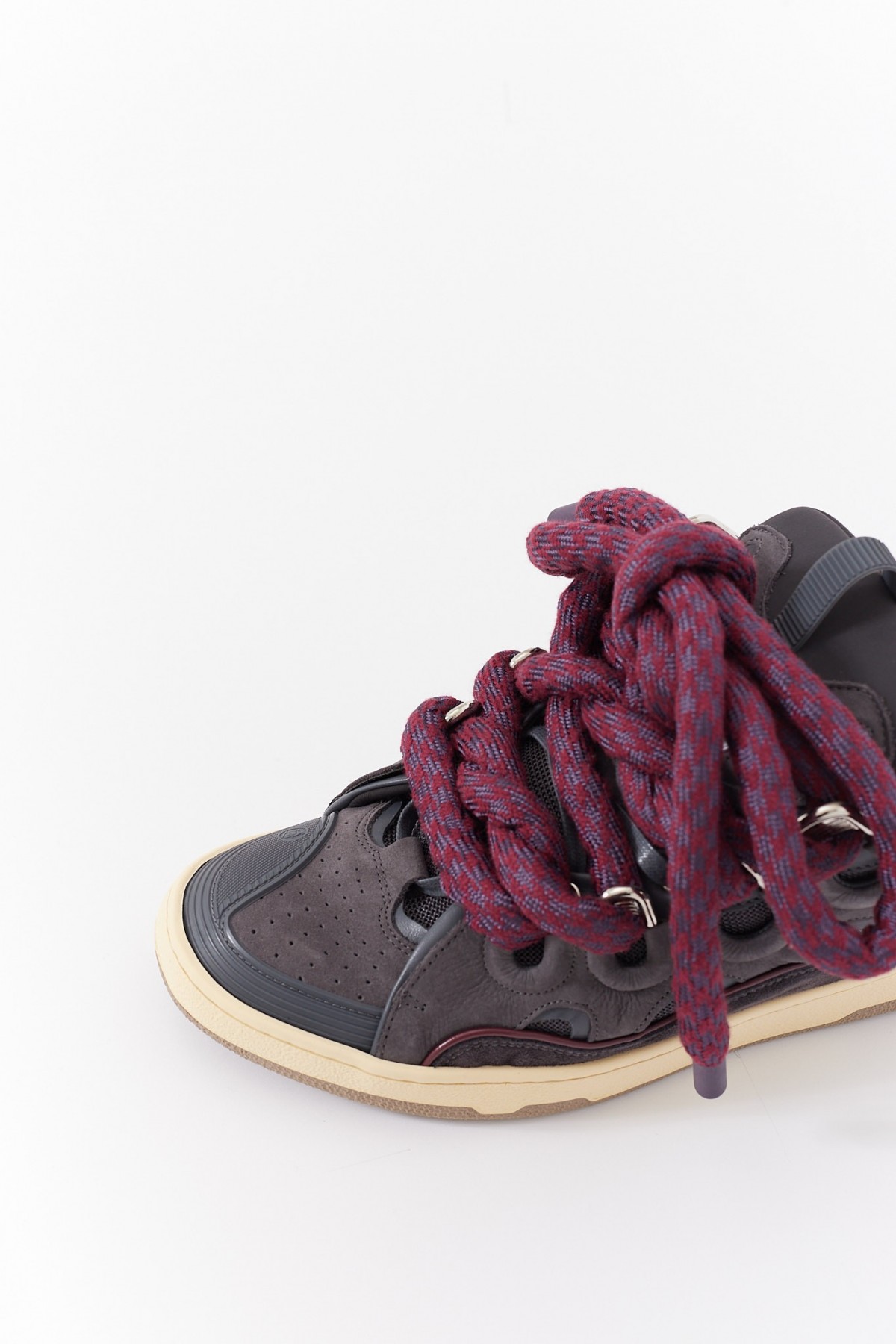 LANVIN SHARK GREY CURB SNEAKERS IAMNUE