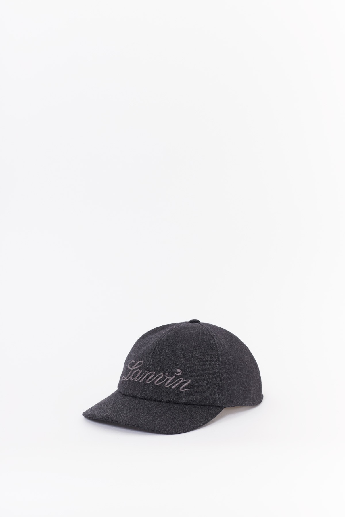 LANVIN ANTHRACITE GREY BASEBALL CAP IAMNUE