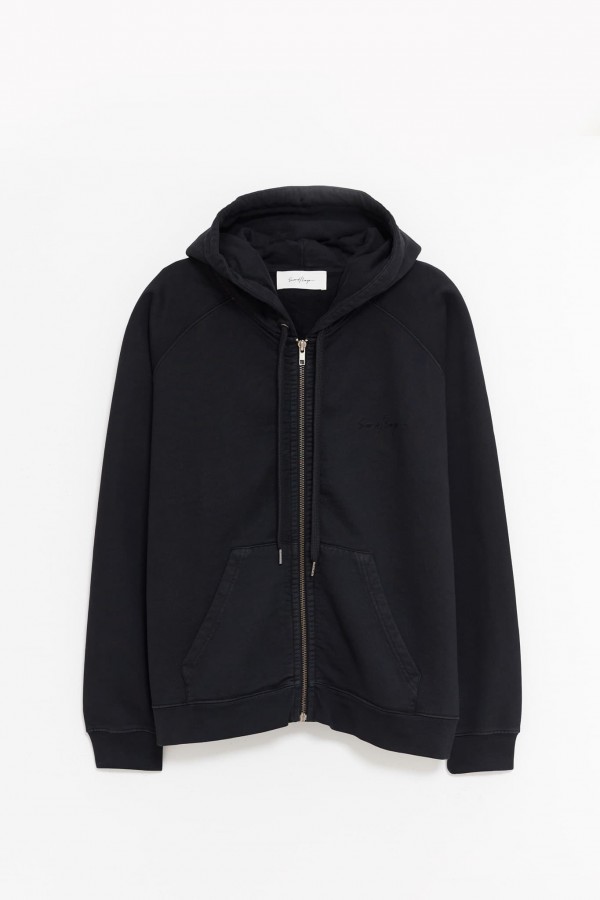SECOND LAYER BLACK ZIP HOODIE IAMNUE