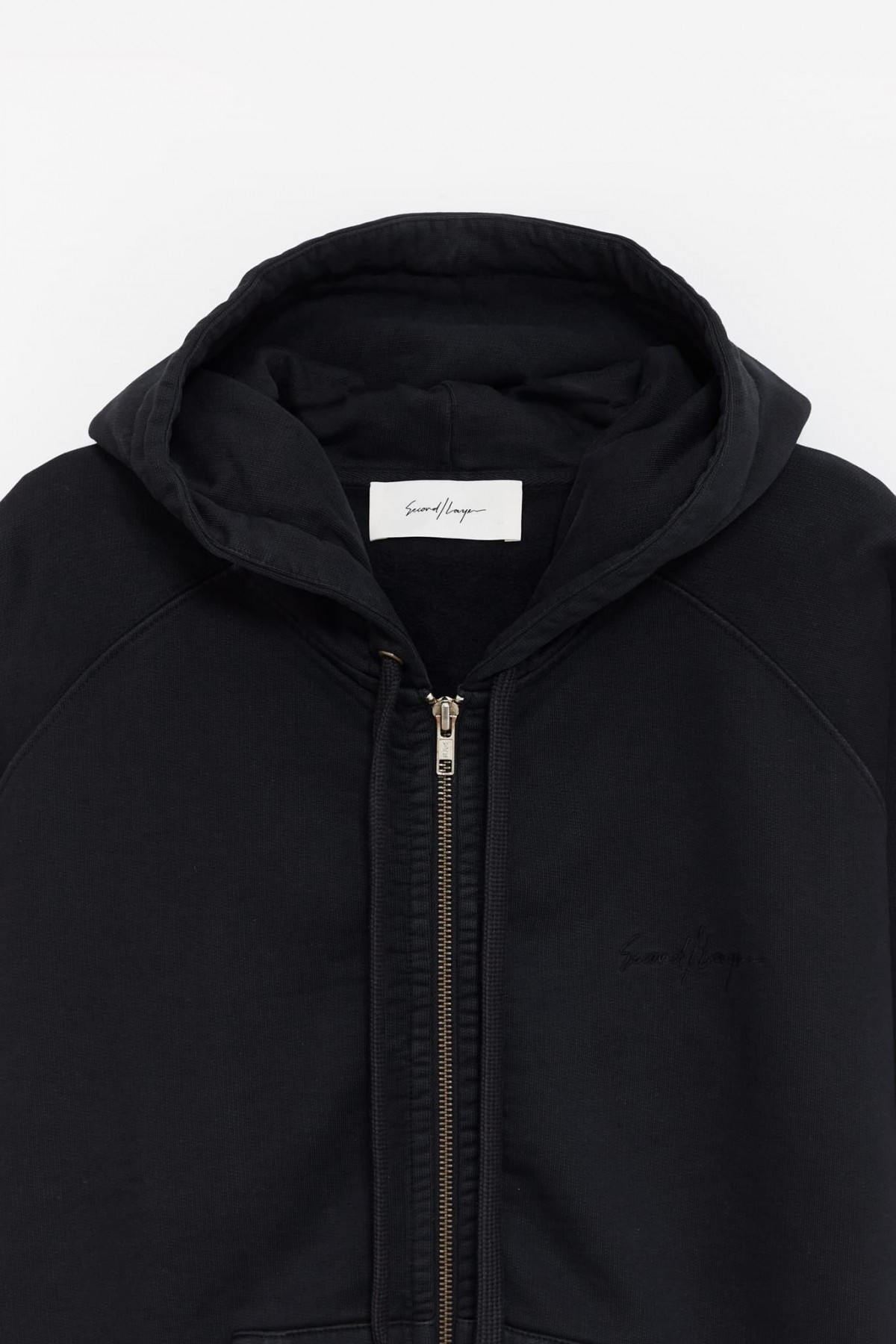 SECOND LAYER BLACK ZIP HOODIE IAMNUE