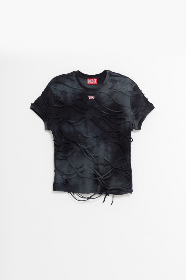 DIESEL BLACK T-UNCUTIE-LONG-P1 T-SHIRT IAMNUE