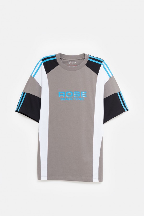 MARTINE ROSE GREY OVERSIZED PANELLED T-SHIRT IAMNUE