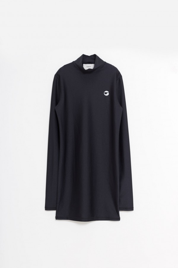 COPERNI BLACK HIGH NECK FITTED MINI DRESS IAMNUE