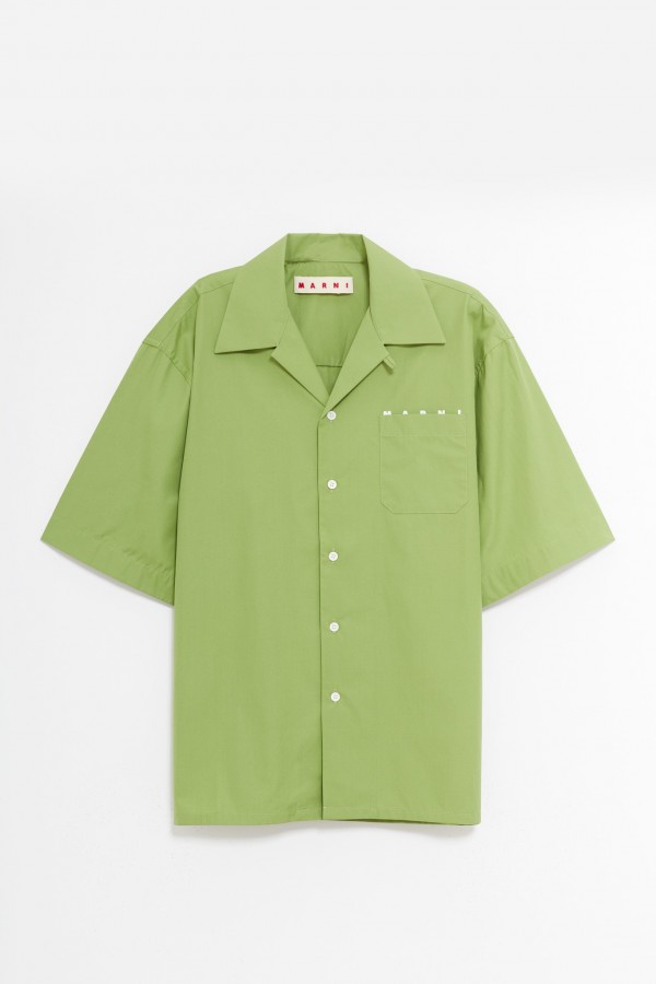MARNI GREEN KIWI BOWLING LOGO SHIRT IAMNUE
